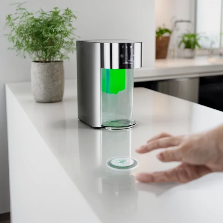 Close-up of DrinkHub dispenser dispensing water